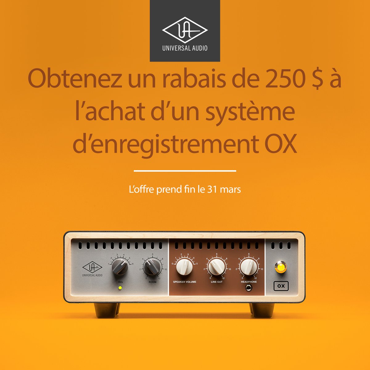 Now is a great time to pick up a <a href="/UAudio/">Universal Audio</a> OX! 

The OX is perfect for creating various different cabinet tones in combination with your favourite tube amp, in the studio and at home. 

It's also perfect on-stage, especially for bands using in-ear monitors - no cabinet bleed!