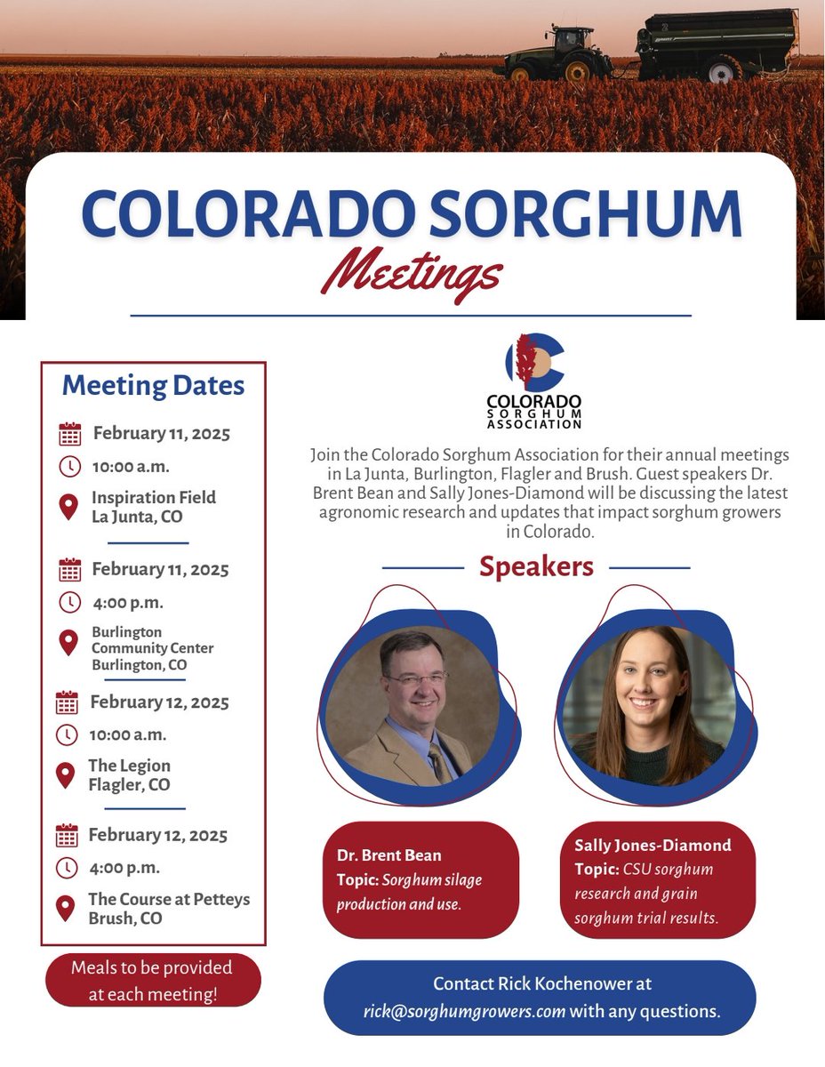 To everyone that either grows sorghum or is thinking about it, come to our meeting next week for great information. RSVP Rick or me so we can make sure meals are accounted for.