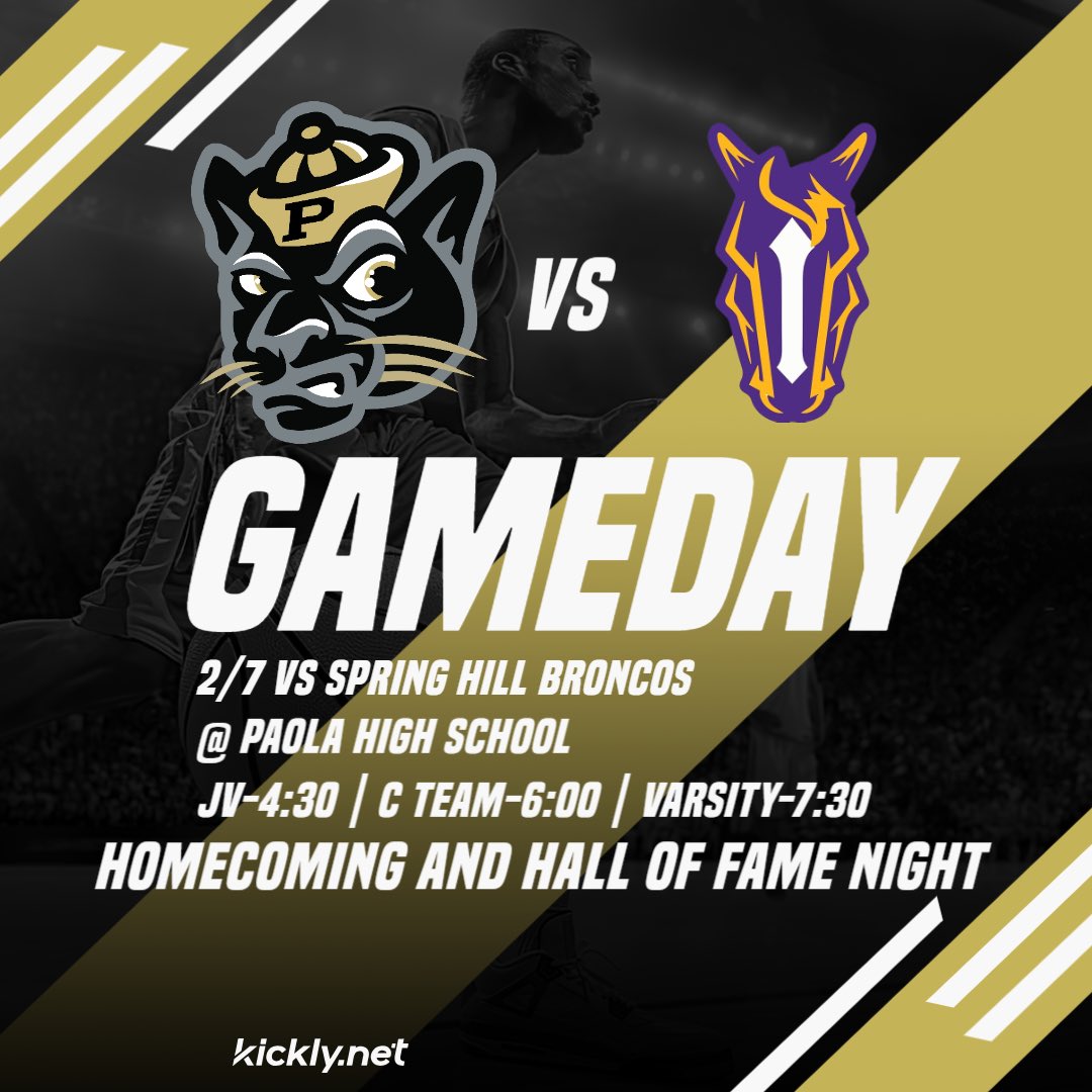 Game Day #13!! We hope to see you there for homecoming and the 2025 Hall of Fame Induction. 

You can stream the game on YouTube and Hudl.

YouTube: youtube.com/watch?v=78lZRS…

Hudl: fan.hudl.com/usa/ks/paola/o…