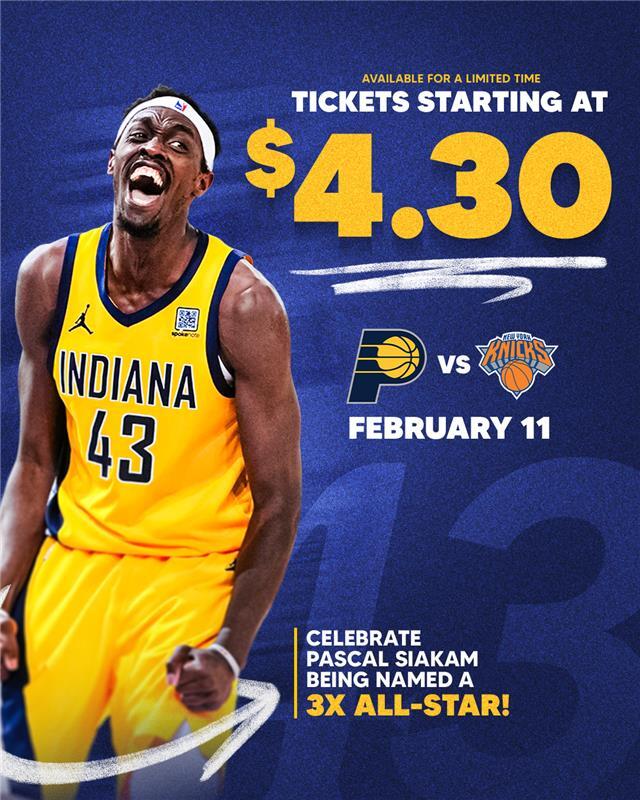 Pacers's tweet image. celebrating our All-Star with a special ticket deal 

tickets start as low as $4.30 for our game Tuesday against the Knicks.

🎟️ bit.ly/40M4i2t