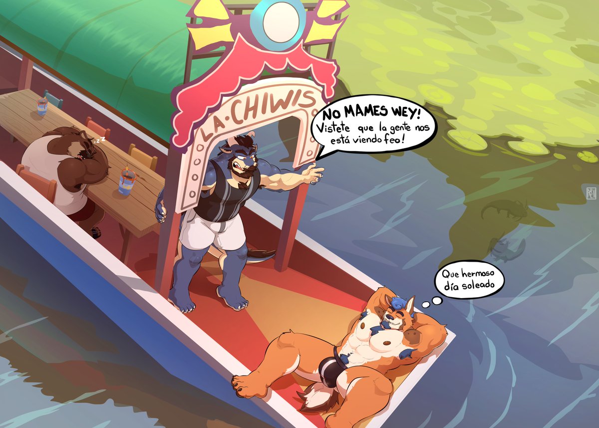Un día en trajinera, la oportunidad perfecta para tomar un descanso... Pero alguien se lo tomó muy en serio 😳

Feliz Viernes!! 

#furryartist #humor #furryartwork