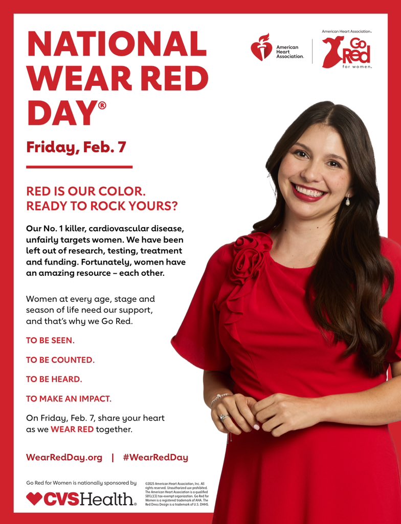 Jessica Bradshaw, PhD (@drjlbradshaw) on Twitter photo Cardiovascular disease is the number 1 killer of women. I am happy to support #WearRedDay to be seen, to be counted, to be heard, and to make an impact. We are stronger together! <a href="/GoRedForWomen/">GoRedforWomen</a> Cardiovascular disease is the number 1 killer of women. I am happy to support #WearRedDay to be seen, to be counted, to be heard, and to make an impact. We are stronger together! <a href="/GoRedForWomen/">GoRedforWomen</a>