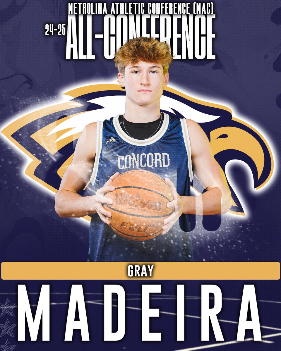 Concord Academy Basketball (@caeaglesmbb) on Twitter photo Congratulations to Senior <a href="/GrayMadeira4/">Gray Madeira</a> on being voted to the MAC All-Conference Team for the first time.
9.7 PPG
4.2 RPG
2.9 APG
2.6 SPG
36% 3P Congratulations to Senior <a href="/GrayMadeira4/">Gray Madeira</a> on being voted to the MAC All-Conference Team for the first time.
9.7 PPG
4.2 RPG
2.9 APG
2.6 SPG
36% 3P
