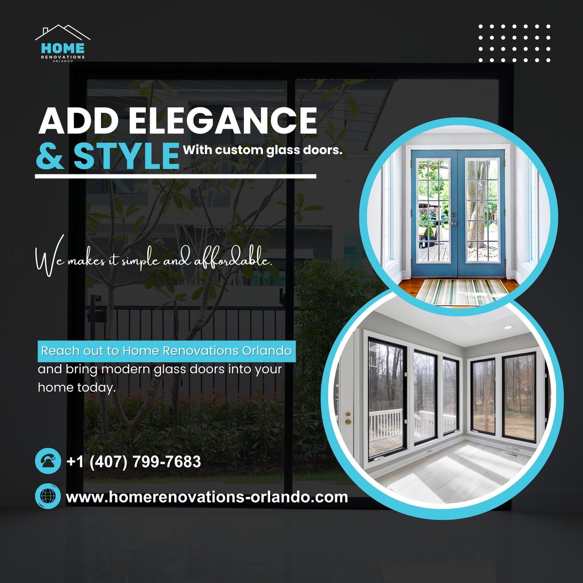 HomeRenoOrlando's tweet image. ✨ Add elegance and style with custom glass doors from Home Renovations Orlando!

Simple, affordable, and stylish for your home.
📞 407-799-7683
📧 homerenovationsorlando@gmail.com
🌐 homerenovations-orlando.com
#CustomGlassDoors #HomeRenovations #ModernDesign
