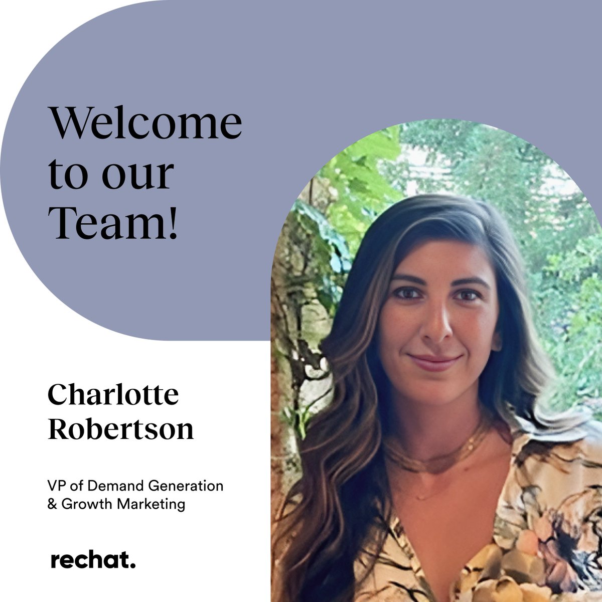 We’re thrilled to welcome Charlotte as our new VP of Demand Gen &amp; Growth Marketing! With her extensive experience at companies like Boomtown and Inside Real Estate, Charlotte is uniquely equipped to help with Rechat's continued growth.
Join us in welcoming her to the team! 🙌🏻