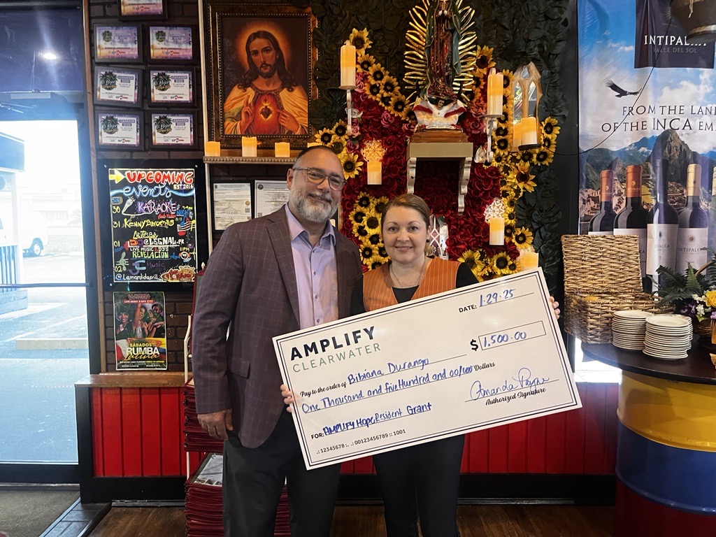 The AMPLIFY Clearwater Foundation was proud to present checks through an AMPLIFY Hope Business and Resident Grant to three incredible recipients!

To contribute to AMPLIFY Hope and provide donations to residents and businesses in need, visit amplifyclearwater.com/amplifyhope.