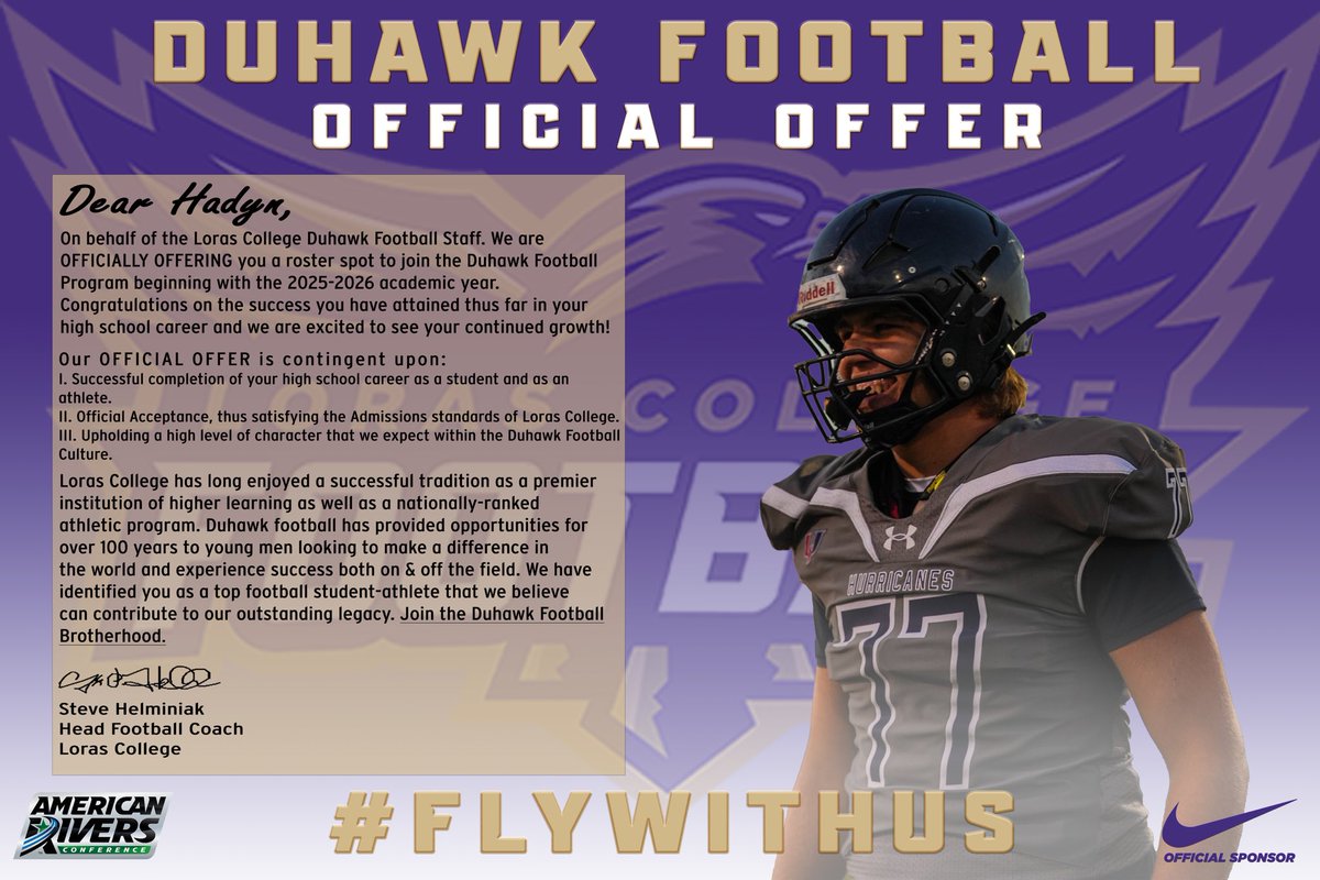 Blessed to receive an offer from Loras College! <a href="/CoachHLorasFB/">Steve Helminiak</a>  <a href="/phufootball/">PHU FOOTBALL</a> <a href="/HeyBigHoma/">Randy Homa</a> <a href="/tampafootballFL/">Tampa Bay Football</a> <a href="/PinellasHSMedia/">Pinellas Highschool Media Group</a> <a href="/CoachJPWR/">Coach Powers</a>