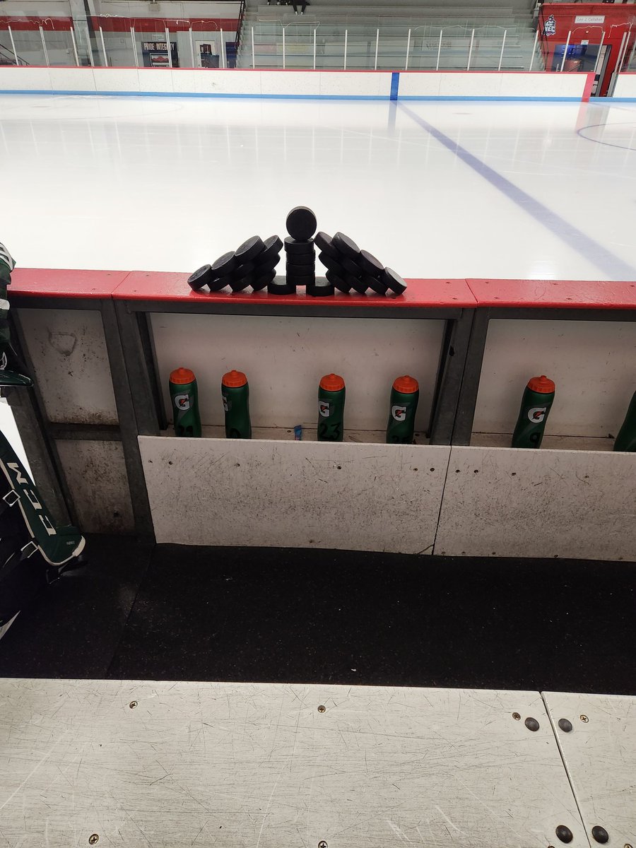 Another day, another rink and puck stack! #ATtwitter #travelED
