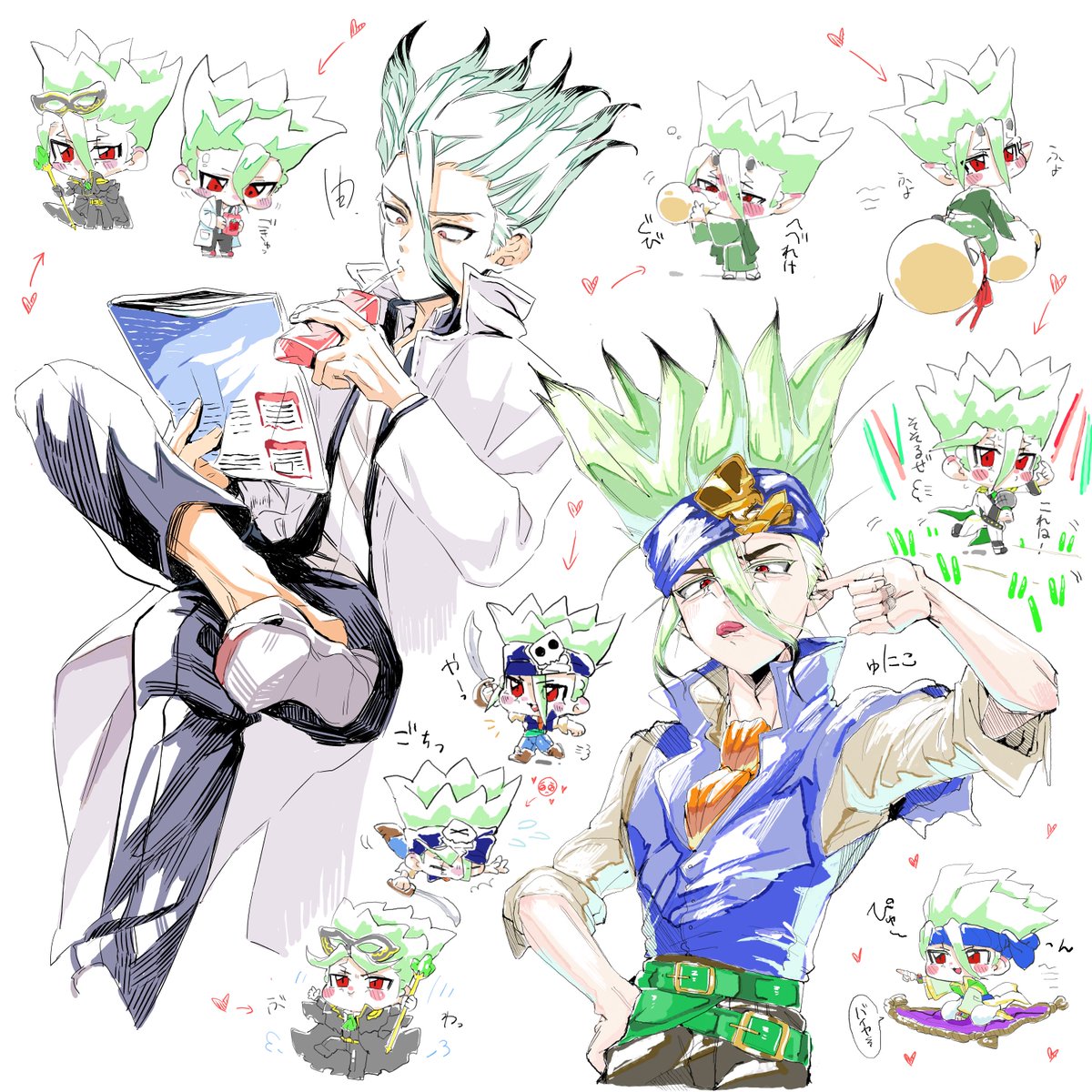 ynyn_co's tweet photo. 由さん(@furikkyu108)と絵チャをしました！由さんに描いてもらった学ラン千空ちゃん激アツなのでお裾分け😤
リクエスト聞いてもらえてくっそ幸せでした👍👍👍 https://t.co/3PjfOnpXW7