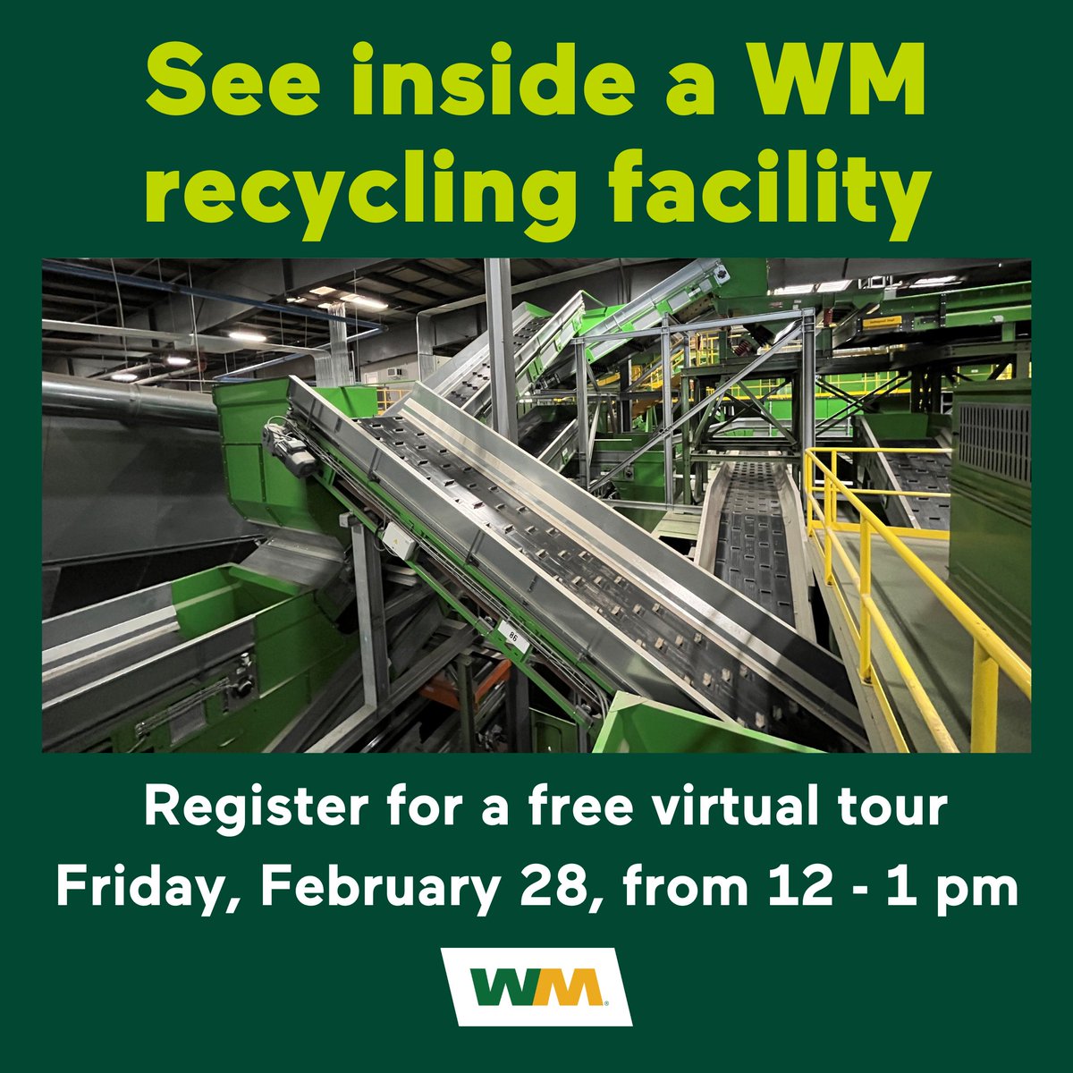Do you have resolutions to #RecycleRight in 2025? Join us to learn what happens behind-the-scenes at WM recycling facilities. ♻️ Register for our free virtual recycling center tour on Friday, Feb. 28, from 12 - 1 pm. Become a recycling expert! Register at: wmnorthwest.com/recyclingcente…