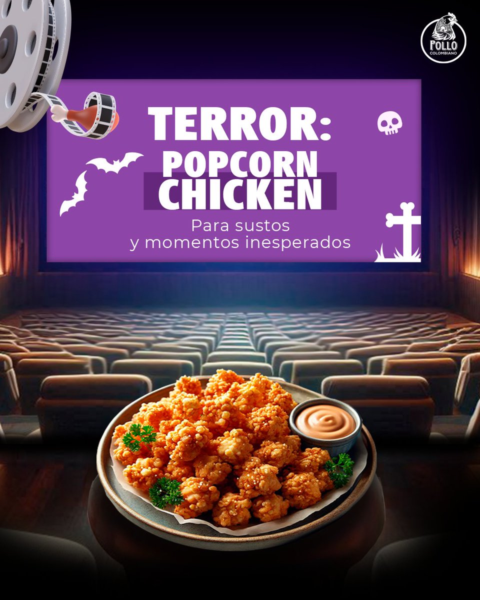 AComerPollo's tweet photo. 🍿🎥 La película que te emociona, el Pollo Colombiano que te conquista. 🎬🍗 ¿Qué género te da más hambre?

#CineYPollo #RecetasDeliciosas #DíaMundialdelCine https://t.co/AK3gKUVuii