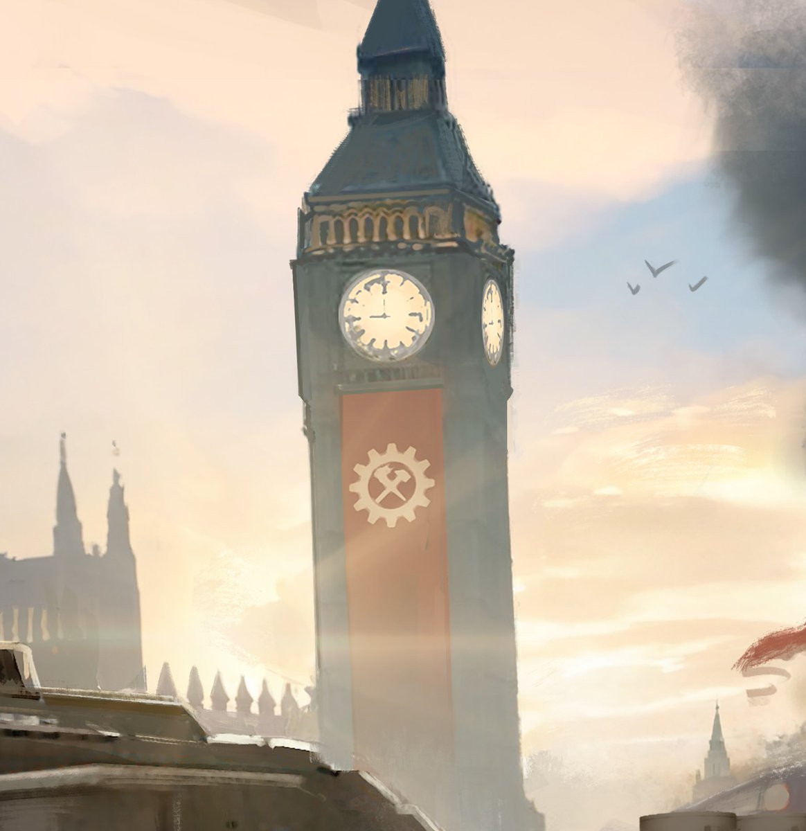 FlagmakerPrint's tweet photo. 'But Vincent', the keen-eyed among you may ask 'Where are the Syndicalists finding all these yards of red cloth to hang from buildings?'. A keen observation comrade, but alas, I am afraid it sounds like counter-revolutionary thinking. #althistory #history #comic #animatic #art https://t.co/WGGiKTzpSp