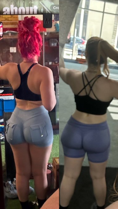 2 pic. so proud of my gym progress ?? 
I started at 180lbs in june, now im 160 & suuuper toned! my body