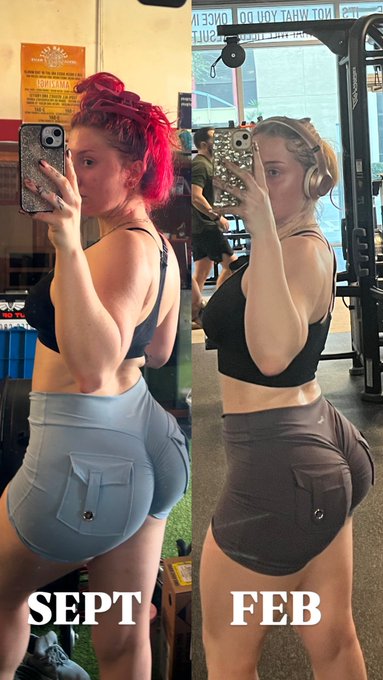 1 pic. so proud of my gym progress ?? 
I started at 180lbs in june, now im 160 & suuuper toned! my body