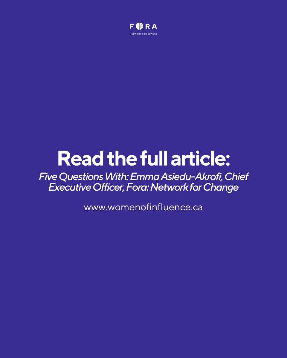 Kicking off the first week of Black History Month with words from our CEO Emma Asiedu-Akrofi, as featured in the latest Women of Influence article! We're so proud to have leadership that centers an intersectional lens in our organization.