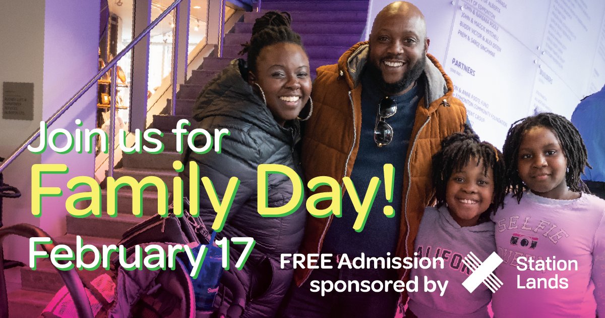Art Gallery of Alberta (@youraga) on Twitter photo Celebrate #FamilyDay at the AGA! On February 17, join us at the gallery for free admission presented by Station lands Ltd. <a href="/QualicoYEG/">QualicoYEG</a> Explore captivating exhibitions, participate in engaging art activities + enjoy dynamic performances : bit.ly/4jJtUWh
#YourAGA Celebrate #FamilyDay at the AGA! On February 17, join us at the gallery for free admission presented by Station lands Ltd. <a href="/QualicoYEG/">QualicoYEG</a> Explore captivating exhibitions, participate in engaging art activities + enjoy dynamic performances : bit.ly/4jJtUWh
#YourAGA