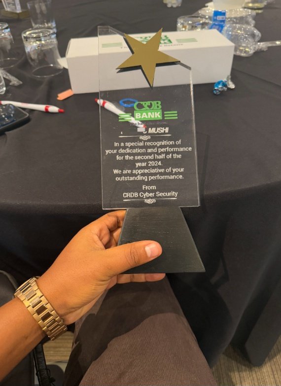 Xmunojr's tweet image. Outstanding  perfomance in Cyber security. GOD am greatfully. #ThreatHunting #CRDB