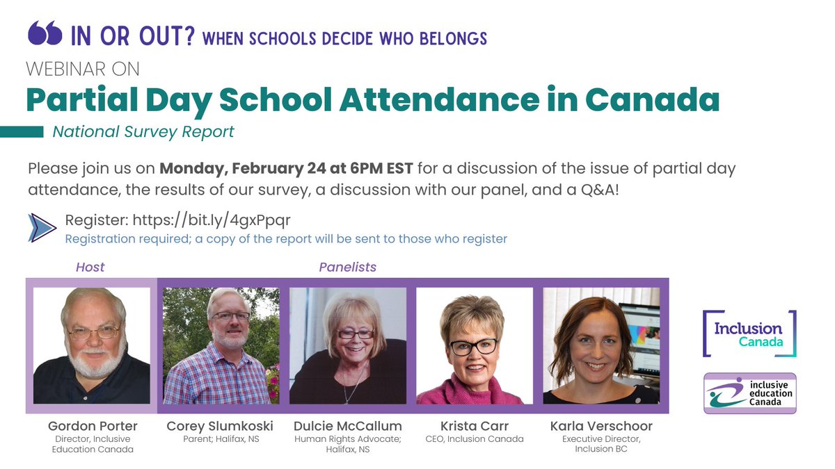 Partial day attendance is a real issue affecting students across Canada. We conducted a survey on the topic &amp; will be sharing results in an upcoming webinar on Feb 24 @ 6PM EST! Please join us &amp; our panel consisting of experts on #InclusiveEd!
👉 Register: bit.ly/4gxPpqr
