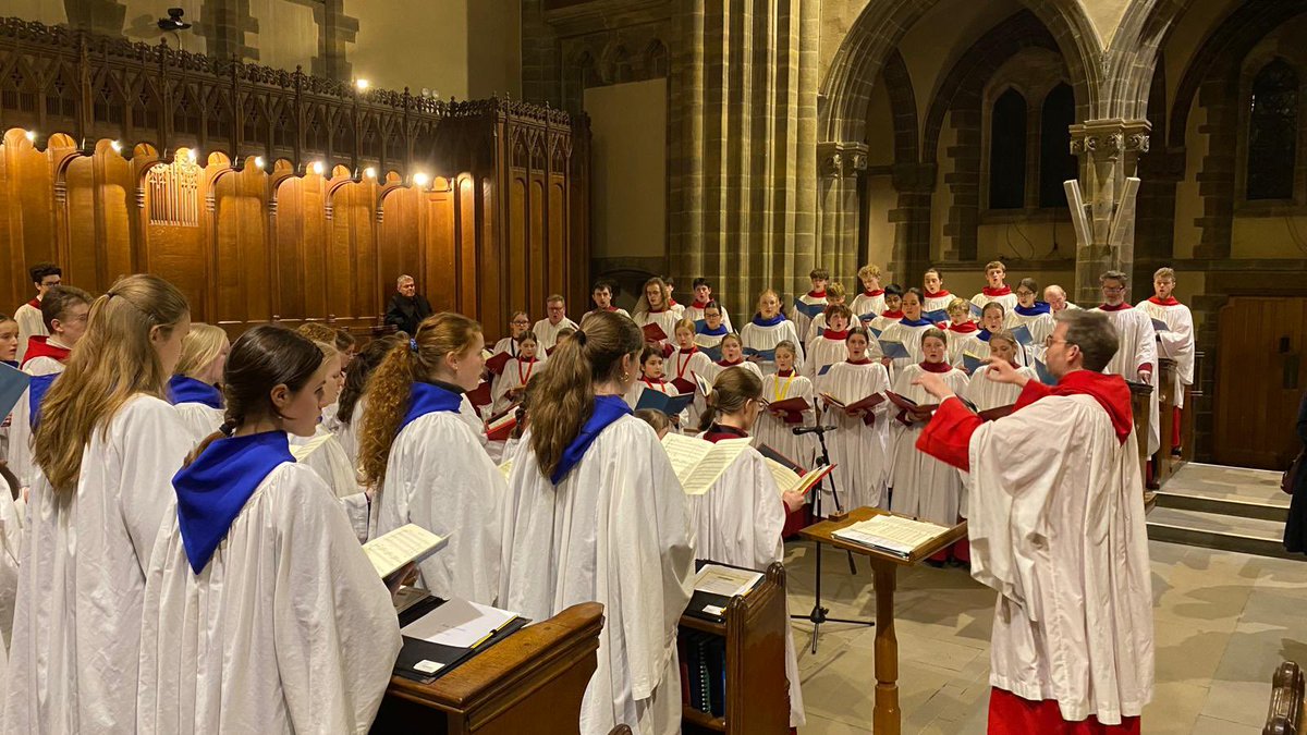 riponcathedral's tweet photo. Tonight Ripon Cathedral Girls’ Choir joined the Schola Cantorum of Ampleforth College to sing Mass, continuing our traditional Feb visits. Join us to welcome @YorkMinChoir 3.30pm Feb 16 @RiponDean @rjhk @LeedsCofE @_cathedralmusic @AmpCollMusic @AmpleforthColl @engcathedrals https://t.co/NPUYOQviJo