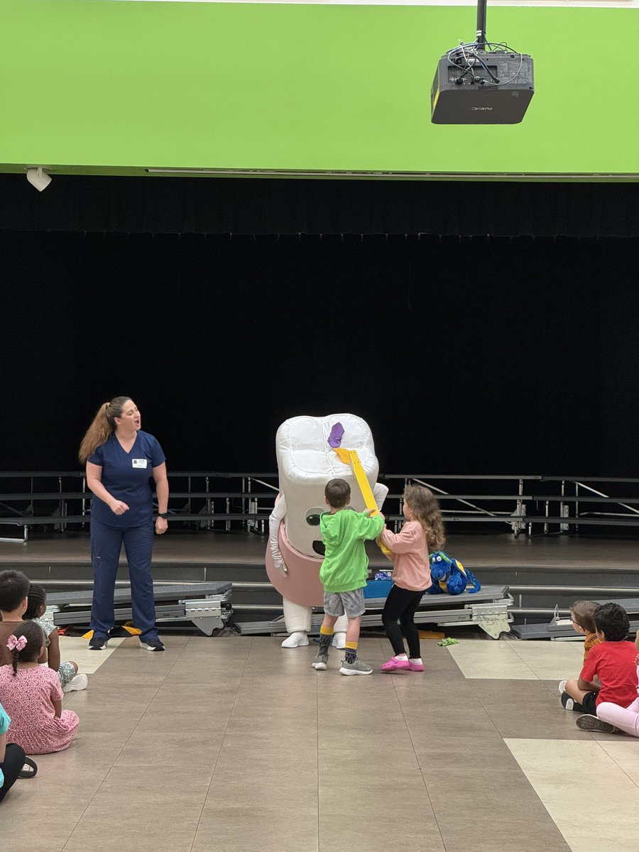 A big thank you to Tilly the Tooth for visiting and teaching us how to take care of our teeth!  We learned so much!  #thegreatestplacetobe