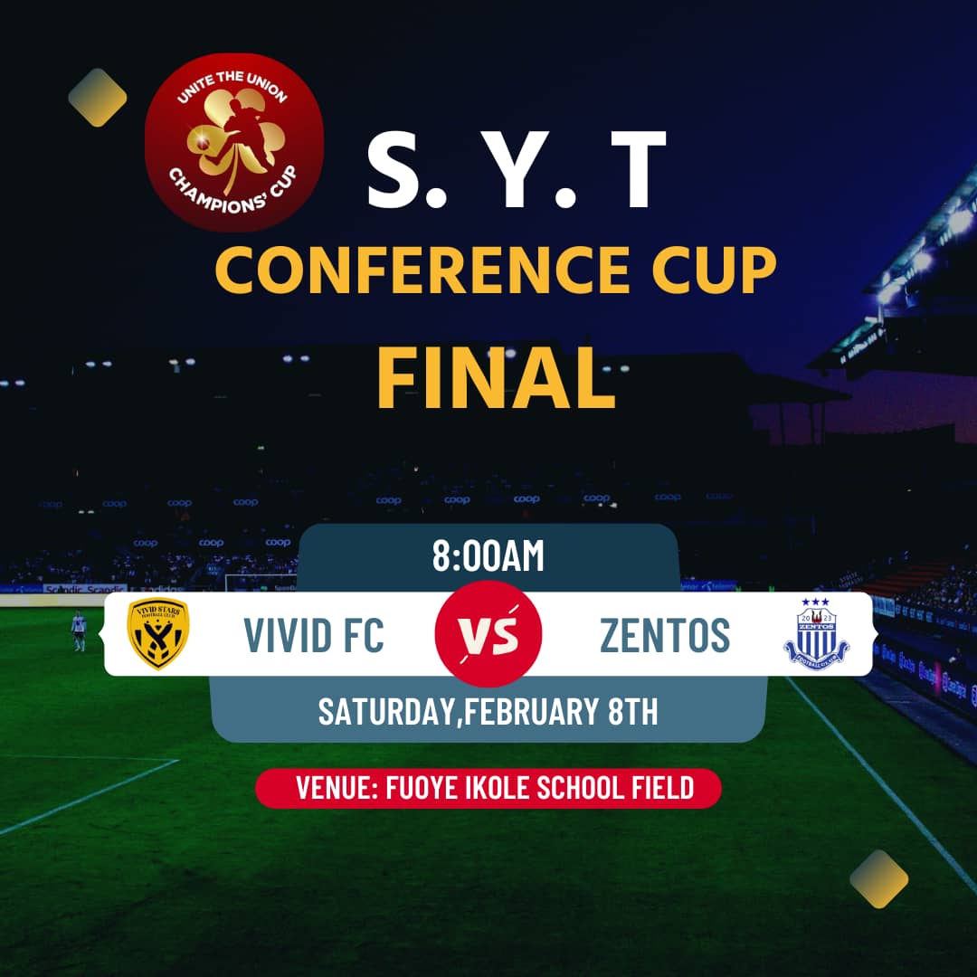 S.Y.T Conference Cup Final Day
The Ultimate Showdown
The wait is over! The S.Y.T Conference Cup Final Day is here, and it's going to be an unforgettable experience! The top teams have battled their way through the competition, and now it's time to crown the champion.

#VivaVivid
