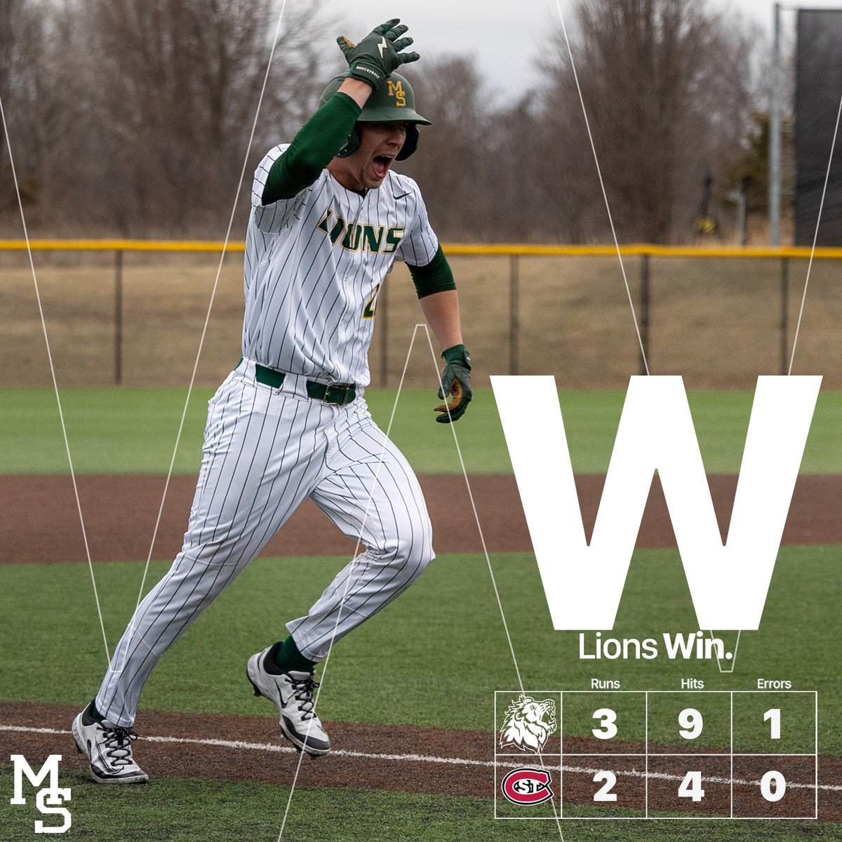 Jake Leeker's walk-off homer lifts the Lions to a 3-2 victory over the Huskies

E. Clark: DH – 3 hits, 1 RBI
D. Townsend: RF- 2 hits, 1 double
J. Leeker: PH - Walk-off home run 

Missouri Southern 3 | St. Cloud 2