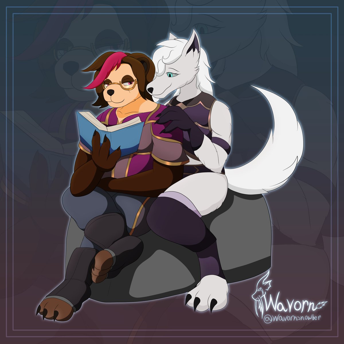 Art for a couple of friends of their worgen and pandaren!