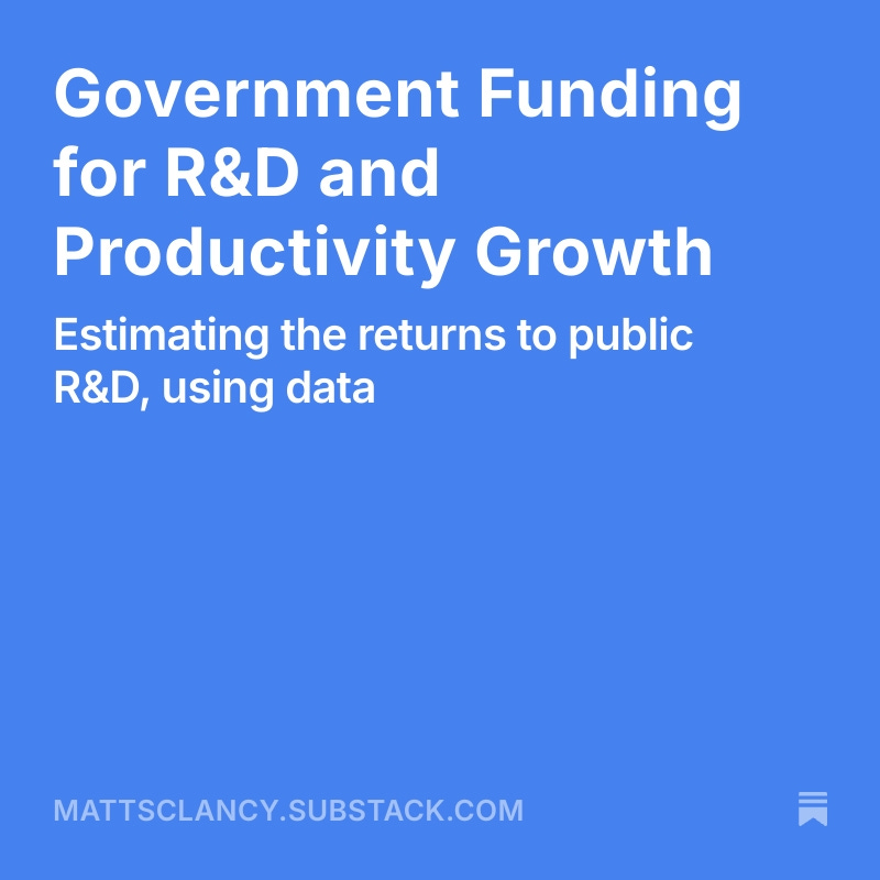 New post! Looking at three recent papers on the productivity impacts of government funded research, both in the US and OECD. Across different methods, all find positive impacts.