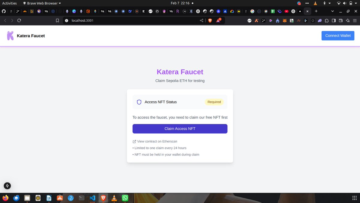 Farey6's tweet image. A glimpse into our faucet project for minting NFTs #Blockfuse #cohort2
