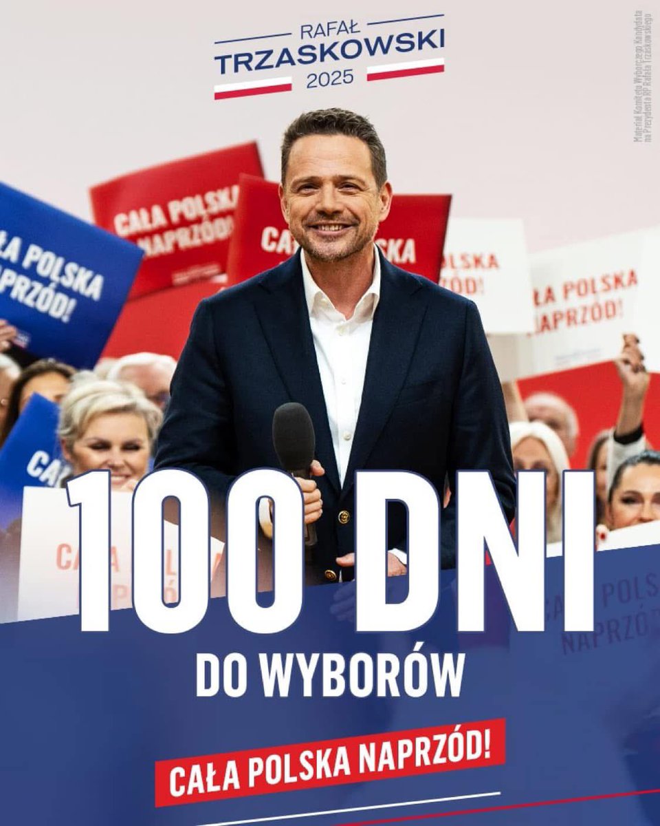 Za 100 dni będziemy mieli wspaniałego Prezydenta ❤️ Cała Polska naprzód ! 🇵🇱