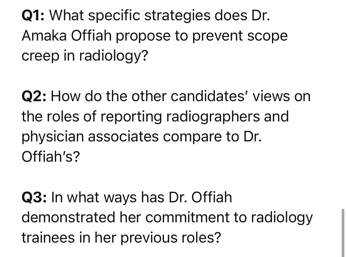 Dr Jatinder Hayre (@jatinderhayre_) on Twitter photo Here are follow up questions you can ask, on why <a href="/ACOffiah/">Prof Amaka C Offiah</a> is the pro-Doctor, Pro-patient candidate to restore ๐๐ฝmuch needed๐๐ฝ faith in <a href="/RCRadiologists/">The Royal College of Radiologists</a>.
๐งต3/3 Here are follow up questions you can ask, on why <a href="/ACOffiah/">Prof Amaka C Offiah</a> is the pro-Doctor, Pro-patient candidate to restore ๐๐ฝmuch needed๐๐ฝ faith in <a href="/RCRadiologists/">The Royal College of Radiologists</a>.
๐งต3/3