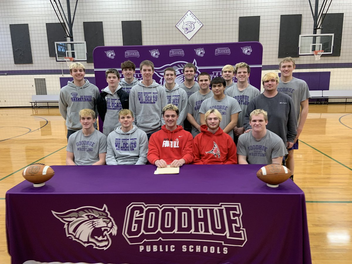 Goodhue Activities (@goodhueact) on Twitter photo Congrats to <a href="/goodhueschool/">Goodhue School</a> ‘s Marcus Young for signing to play football at UW-River Falls. Congrats to <a href="/goodhueschool/">Goodhue School</a> ‘s Marcus Young for signing to play football at UW-River Falls.