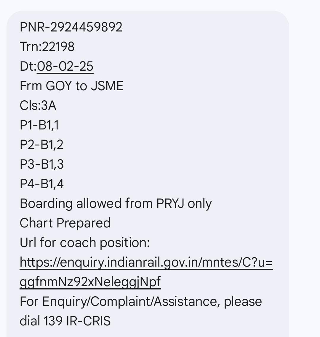 imankitpaswan's tweet photo. Train No: 22198/VGLJ KOAA SF EX, PNR: 2924459892 @RailwaySeva @RPF_INDIA @RailMadad 

Passenger Mr. Anil Jha has fallen ill during the journey. He is experiencing vomiting and requires urgent medical assistance.

Contact No: 9931283309 https://t.co/7ZEGSr1LnX