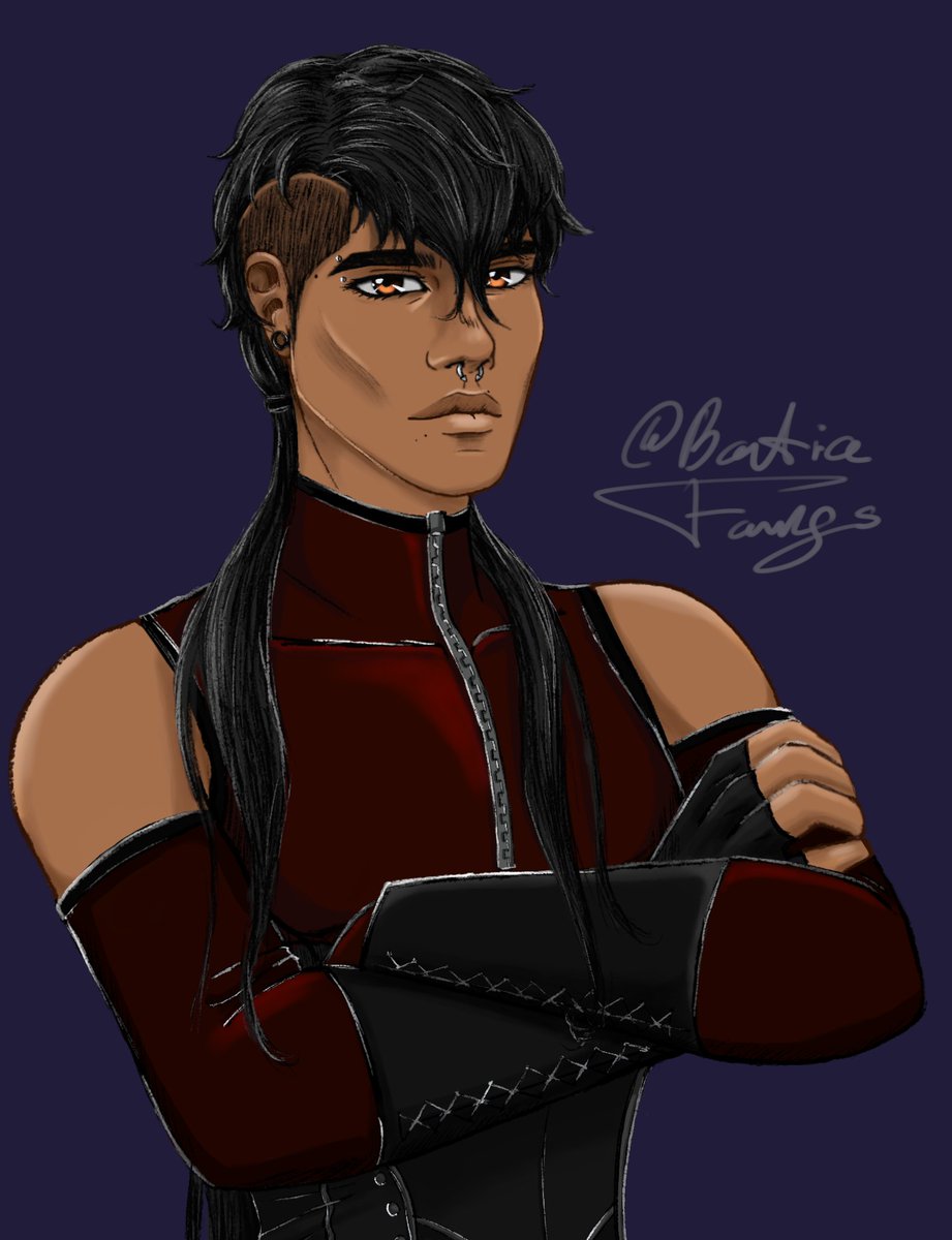 L3onissfangs's tweet photo. This is... My self!!! Bastian!! or "Basty" 
It's basically my arcane version of myself hahahaha 

#characterdesign
#digitalpainting #digitalart #selfart #selfship #darkfantasyart #arcane https://t.co/i9XPEqa0xY