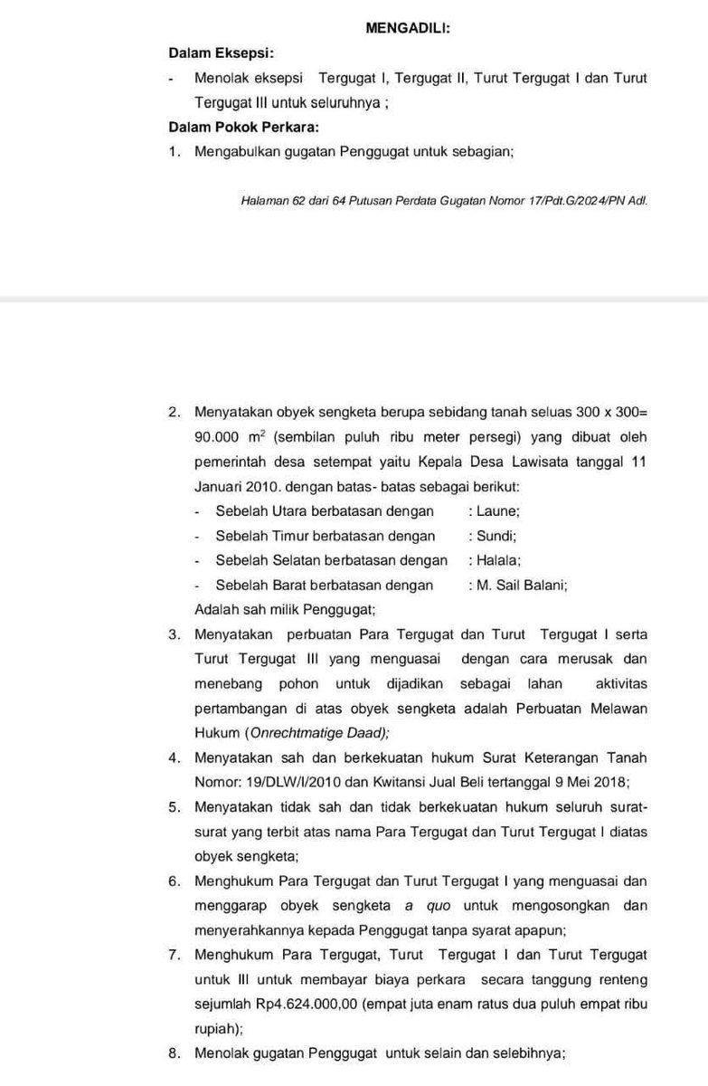 HvRyan's tweet photo. @kegblgnunfaedh Ini hasil putusan PTUN yang memenangkan sengeketa lahan milik Sunaya, istri dari bapak di video ini https://t.co/PJ16JCaTAV