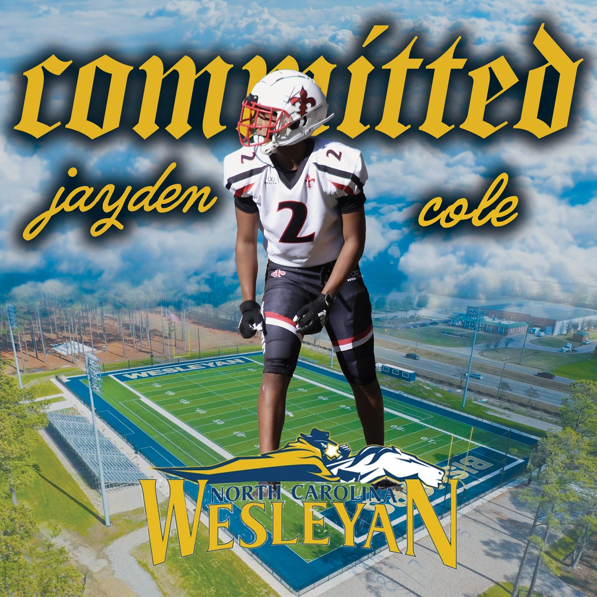 Jayden Cole (@colewrld224) on Twitter photo #AGTG I am 100% Committed to <a href="/NCWesleyanFB/">NC Wesleyan Football</a>. I thank the Lord for giving me this opportunity to continue my athletic career.
<a href="/un_FOURgettable/">Jvonte Hudson™</a> <a href="/NorthWakeSaints/">North Wake Saints</a> <a href="/MGWill1975/">Coach M. Williams</a> <a href="/Coach_J_Clark/">Coach Justin Clark</a> #AGTG I am 100% Committed to <a href="/NCWesleyanFB/">NC Wesleyan Football</a>. I thank the Lord for giving me this opportunity to continue my athletic career.
<a href="/un_FOURgettable/">Jvonte Hudson™</a> <a href="/NorthWakeSaints/">North Wake Saints</a> <a href="/MGWill1975/">Coach M. Williams</a> <a href="/Coach_J_Clark/">Coach Justin Clark</a>