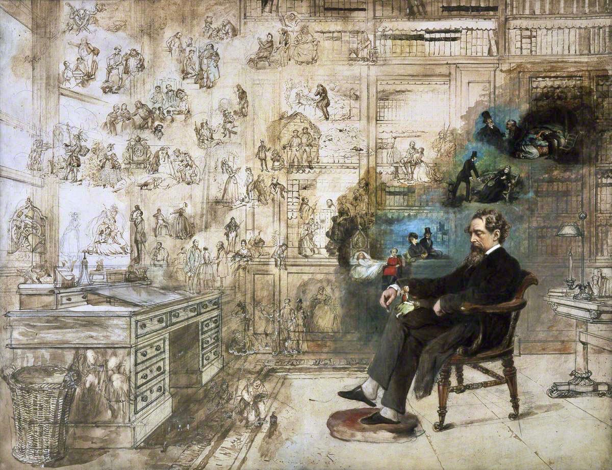 VGrainger's tweet photo. 🎨 Dickens’s Dream by #RobertWilliamBuss 1875 #CharlesDickens💭 Imagined imagining, at his desk in Gads Hill Place near Rochester💍🤍

And the compositionally similar Falstaff Relating His Gadshill Adventure at the Boar's Head🐗!🍻by #GeorgeClint 1833 #Shakespeare #HenryIVPartOne https://t.co/wSJM8L6LlV