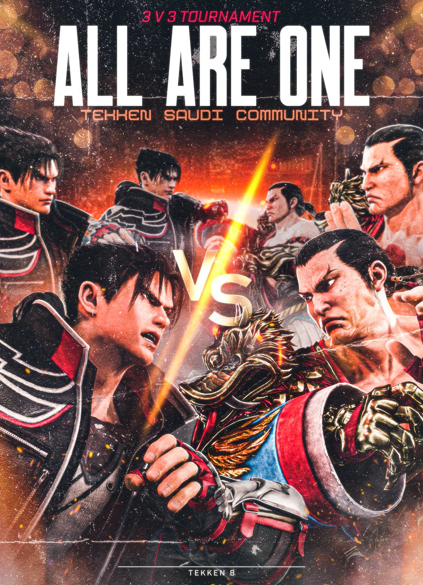 🔥 ثاني بطولة أونلاين لـ #Tekken8 للمجتمع السعودي! 🔥

بطولة "All Are One" بنظام الفرق بأسلوب جديد:
🎮 3 لاعبين لكل فريق
كل فريق يلعب بشخصية واحدة فقط!

 السبت 15 فبراير 2025
🔗 التسجيل: start.gg/tournament/tek…

 البث على: twitch.tv/glitch_fares

#مجتمع_تكن