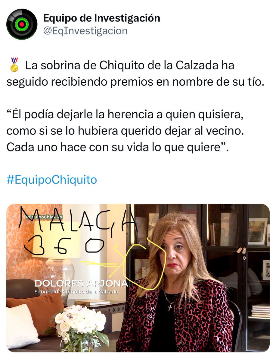 El libro Málaga 360, anunciado en televisión…
La sobrina de Chiquito de la Calzada, heredera de su legado, hace la entrevista con el libro Málaga 360 detrás de ella, con lo que se le reconoce el buen gusto por la cultura.
#EquipoChiquito
