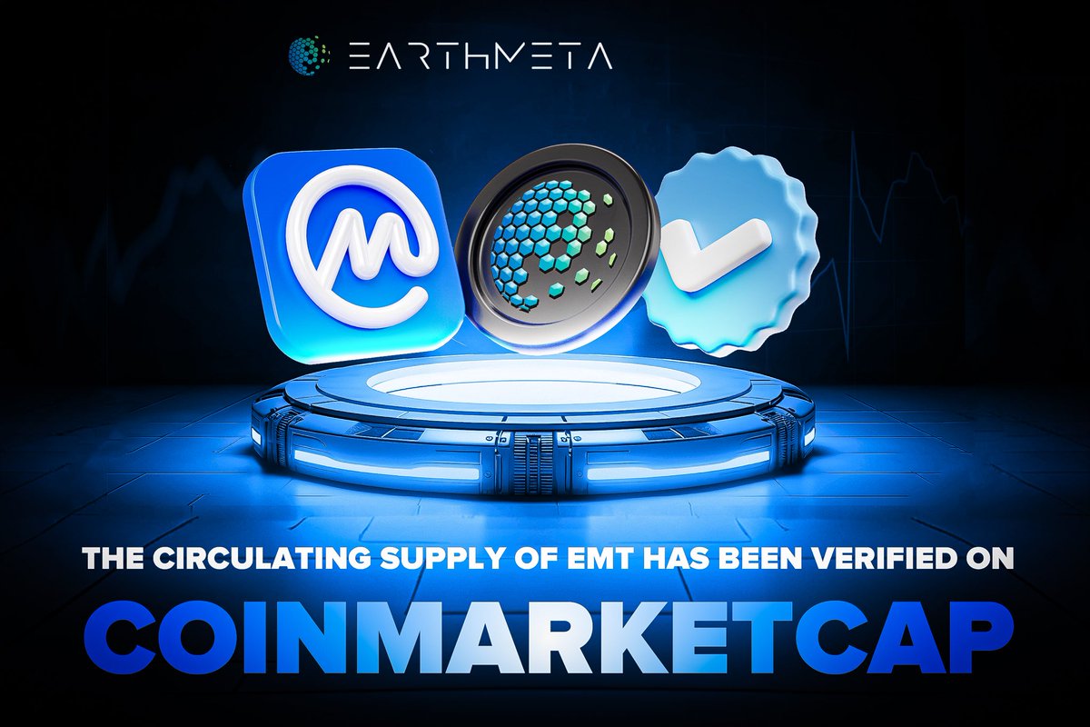 🚀 EMT is now verified on CoinMarketCap ! ✅

The circulating supply of EarthMeta Token (EMT) is now officially verified on CoinMarketCap, bringing even more transparency to the project🌍🔍

This marks a new milestone for EarthMeta, reinforcing its growing presence in the crypto