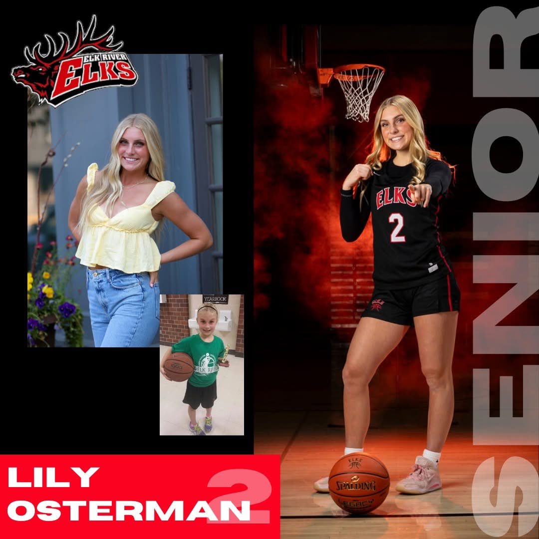 Elk River Basketball (@ergirlsbball) on Twitter photo Senior night is coming up Monday against Buffalo!!
🌟SENIOR SPOTLIGHT🌟
Lilly Osterman, #2 <a href="/lillyosterman/">Lilly Osterman</a>
🏀What are your plans after you graduate? I am planning to further my lacrosse career and education at Colorado Mesa University. I want to major in exercise science Senior night is coming up Monday against Buffalo!!
🌟SENIOR SPOTLIGHT🌟
Lilly Osterman, #2 <a href="/lillyosterman/">Lilly Osterman</a>
🏀What are your plans after you graduate? I am planning to further my lacrosse career and education at Colorado Mesa University. I want to major in exercise science