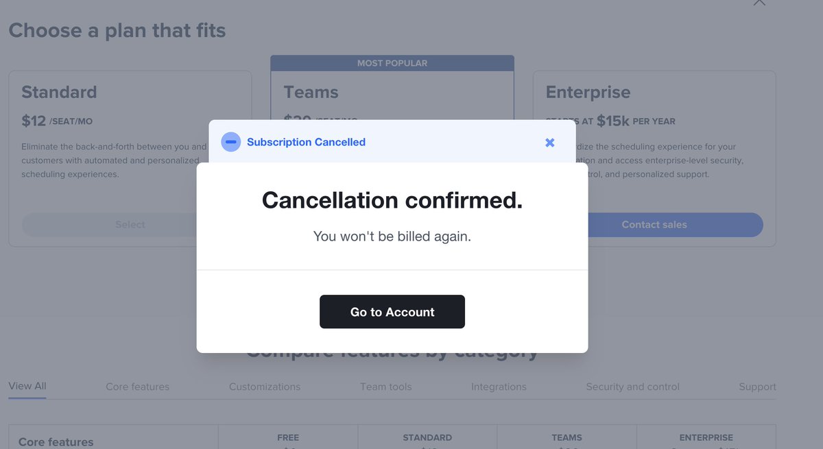 Just canceled my #Calendly subscription after using it for 6 years.

Love these moments - when you stop using an incumbent solution and switch to your own.

We are gradually onboarding new users for our private beta every week - DM me if you want to try it😎