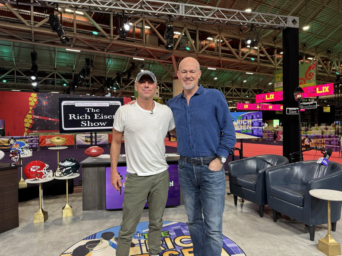 Kenny Chesney (@kennychesney) on Twitter photo Fun day talking about Super Bowl, Sphere in Vegas, and new book in the Big Easy with <a href="/alexandracooper/">Alexandra Cooper</a> and the whole <a href="/SIRIUSXM/">SiriusXM</a> crew, <a href="/PatMcAfeeShow/">Pat McAfee</a> and <a href="/richeisen/">Rich Eisen</a>. Fun morning in New Orleans!! Fun day talking about Super Bowl, Sphere in Vegas, and new book in the Big Easy with <a href="/alexandracooper/">Alexandra Cooper</a> and the whole <a href="/SIRIUSXM/">SiriusXM</a> crew, <a href="/PatMcAfeeShow/">Pat McAfee</a> and <a href="/richeisen/">Rich Eisen</a>. Fun morning in New Orleans!!