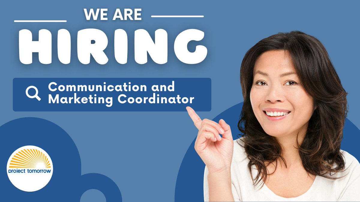 ProjectTomorrow's tweet photo. We are growing the #ProjectTomorrow team in 2025! Read the full position description for our new Communication and Marketing Coordinator at: https://t.co/xJUwY3IYVH 
Send applications and inquiries to: innovation@tomorrow.org 
#communication #marketing #SpeakUpEd  #edtech #edchat https://t.co/nSlxIwYEaN