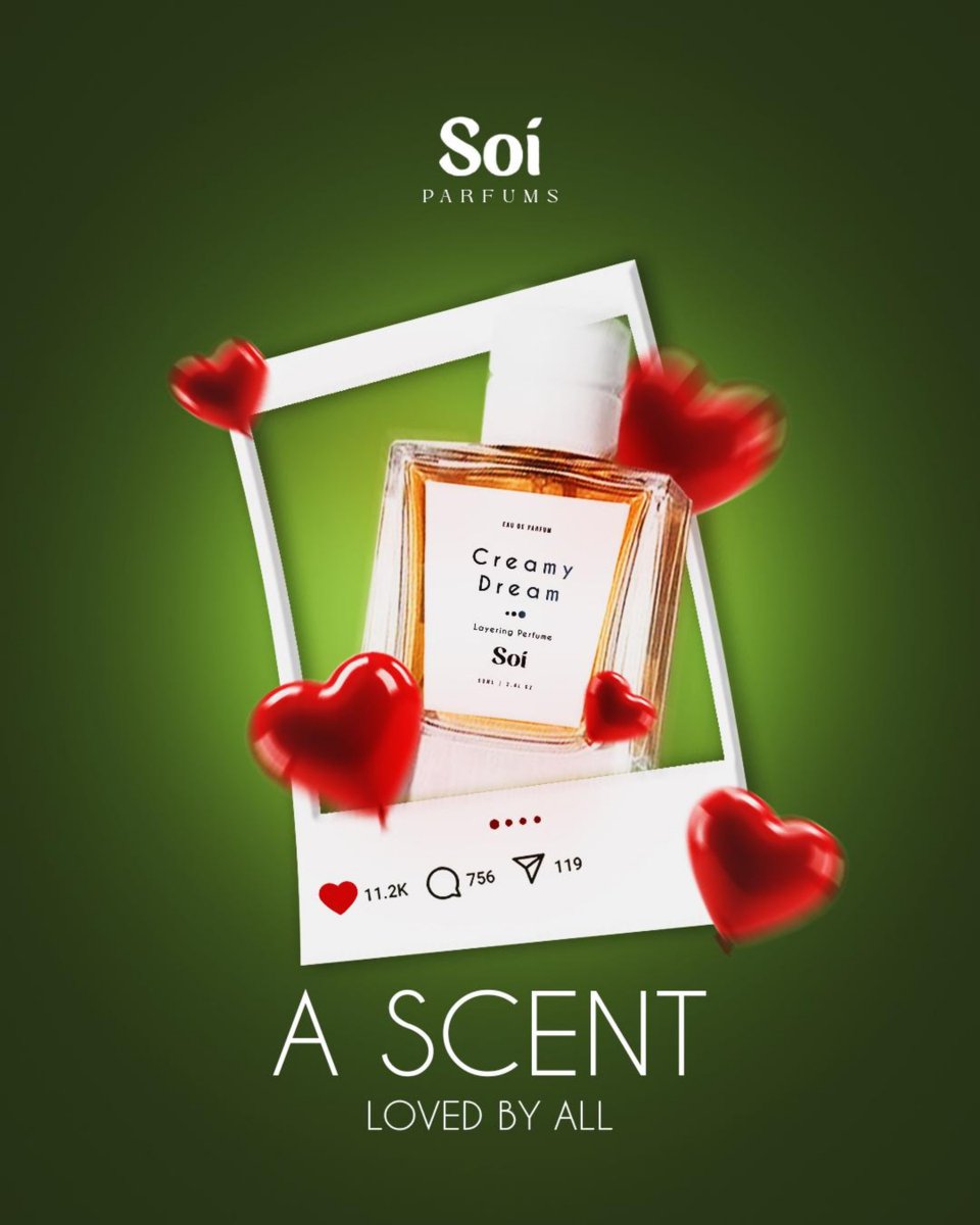 SoiParfums's tweet photo. Indulge in the irresistible charm of Creamy Dream, a scent adored by all. 🍦✨ #CreamyDream #SoiParfums #UniversalLove #perfumelovers #fragranceformen #fragrance #perfumecollection #smellssogood #fragrances #scentaddict #smellsgood #fragranceblogger #smellgood https://t.co/OwuWVoyp2W