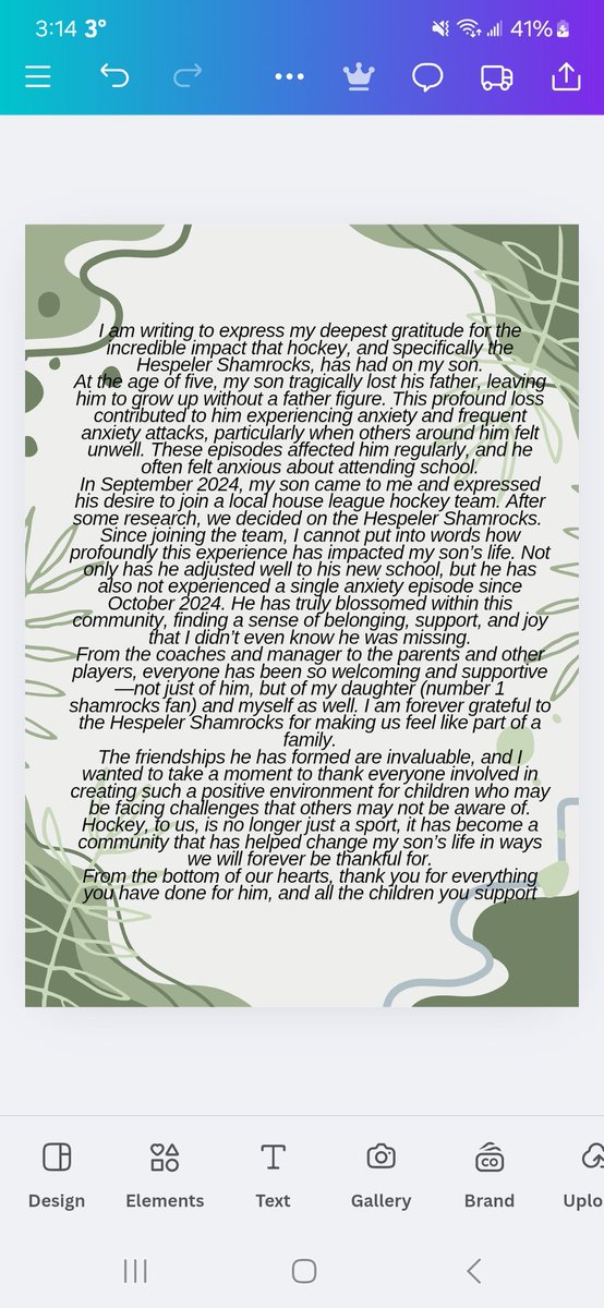 Has HMHA, coaches or the community positively impacted your child? We'd love to share.  ☘️🏒

Permission to share given from child's mom.  Letter edited to keep individual's identity private