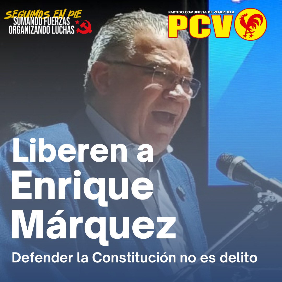 Célula «Alberto Bustos Fernández» 🍉🇵🇸 (@pcv_celula_abf) on Twitter photo Hemos denunciado la desaparición forzada de Enrique Márquez <a href="/ENRIQUEMARQUEZP/">Enrique Márquez</a>, este #7Feb se cumple un mes sin que se sepa el paradero ni los motivos de su arresto y se le viola el derecho a tener una defensa jurídica propia conforme a la Constitución #LiberenAEnriqueMarquez Hemos denunciado la desaparición forzada de Enrique Márquez <a href="/ENRIQUEMARQUEZP/">Enrique Márquez</a>, este #7Feb se cumple un mes sin que se sepa el paradero ni los motivos de su arresto y se le viola el derecho a tener una defensa jurídica propia conforme a la Constitución #LiberenAEnriqueMarquez