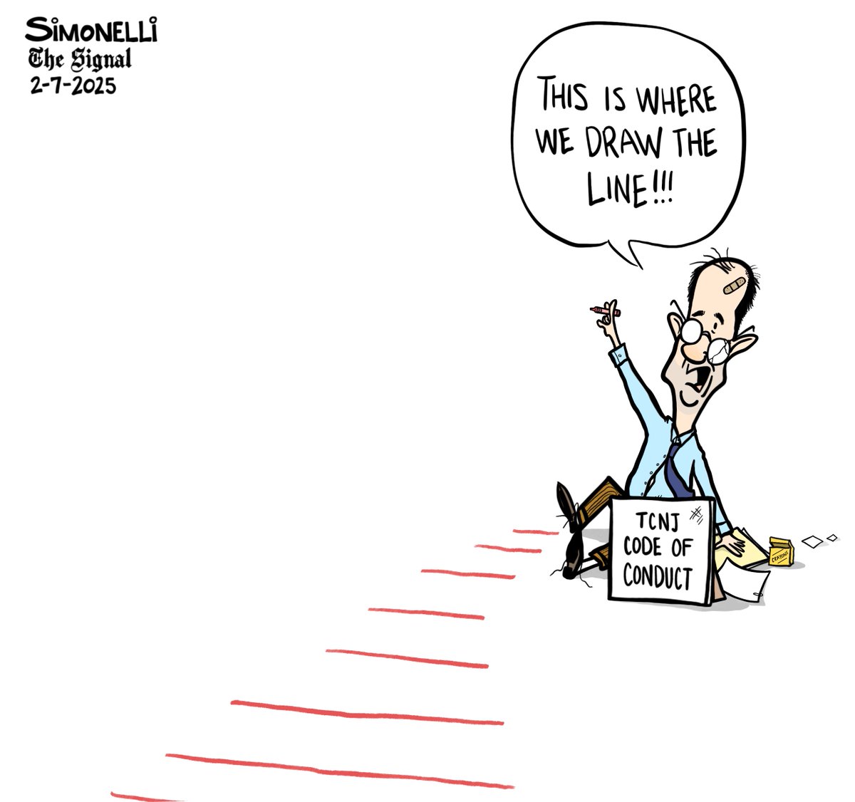 My latest editorial cartoon for <a href="/tcnjsignal/">The Signal</a>, appearing in today's print edition (2/7/2025) <a href="/TCNJ/">TCNJ</a> 

tcnjsignalnews.com/article/2025/0…