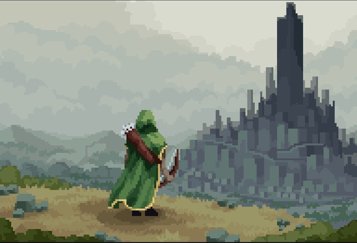 The traveler stood at the edge of the hill staring at the crypt below.

Once a place of rest now a tomb of whispers and darkness.

Legends spoke of horrors within and treasures long forgotten.

He tightened his grip on his bow and stepped forward.