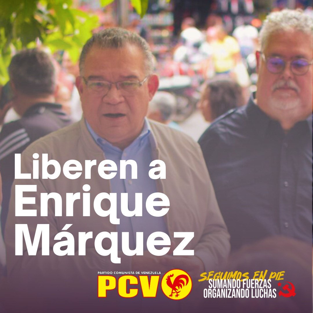 Basta de autoritarismo, basta de persecución, basta de represión, no a la criminalización de las luchas por los derechos políticos, económicos  y sociales de los venezolanos

Exigimos que #LiberenAEnriqueMarquez ✊🏼